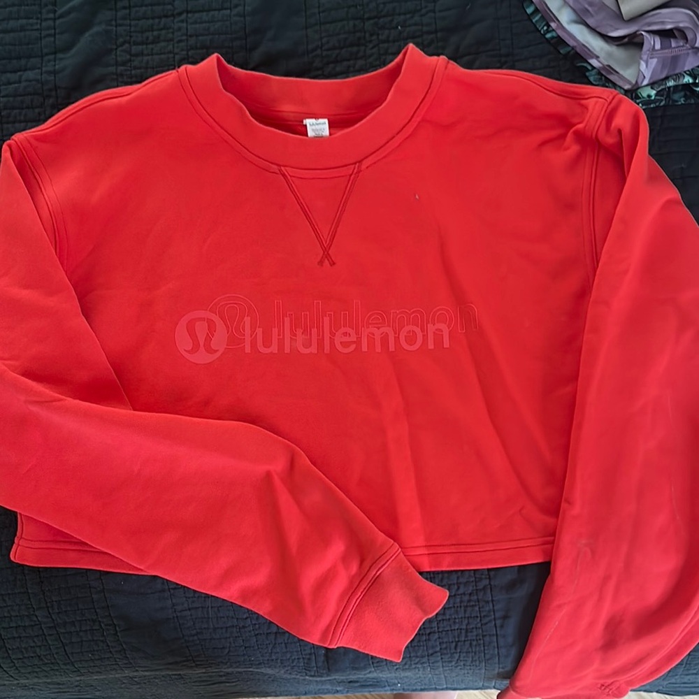 Lululemon Red Cropped Sweatshirt special edition